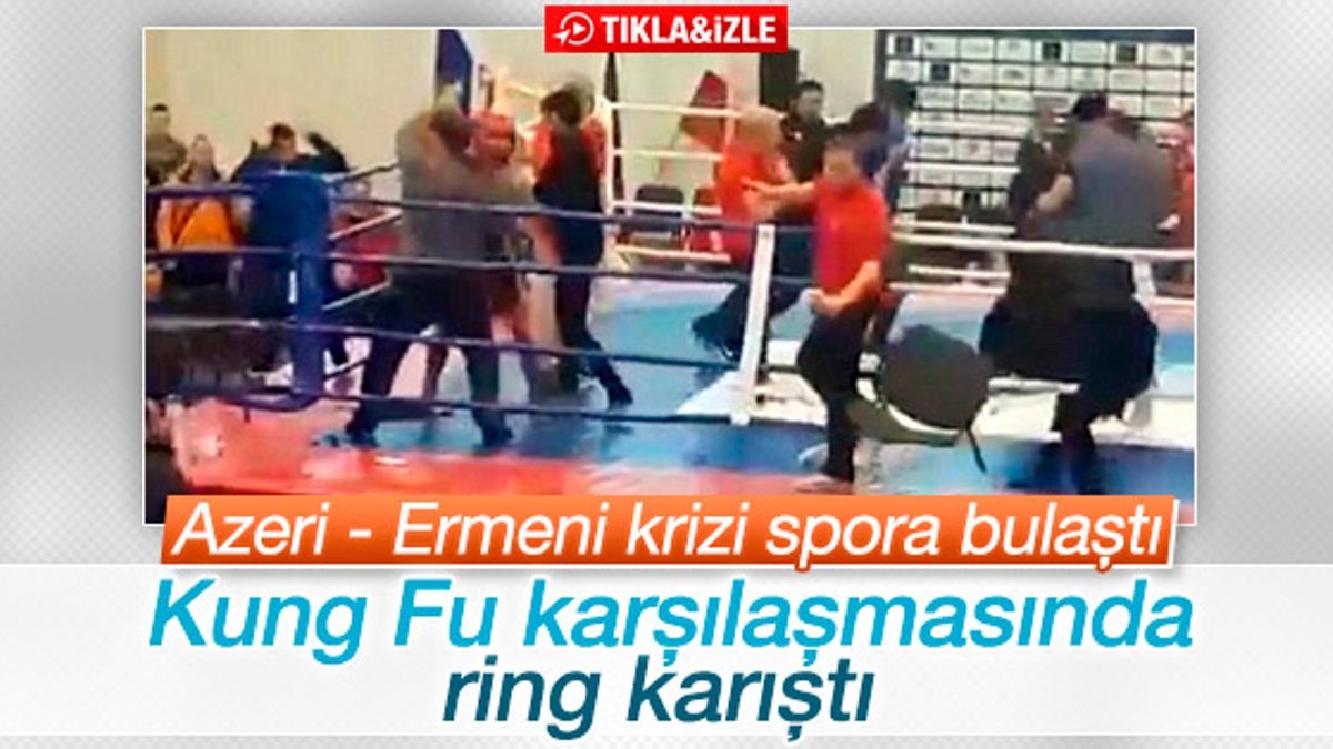 Azeri ve Ermeni sporcular birbirine girdi