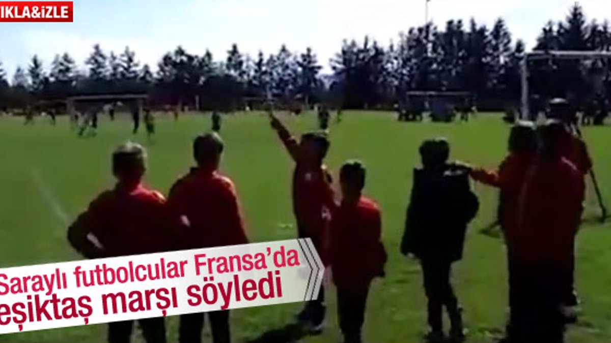 Galatasaraylı minik futbolculardan Beşiktaş marşı - İZLE