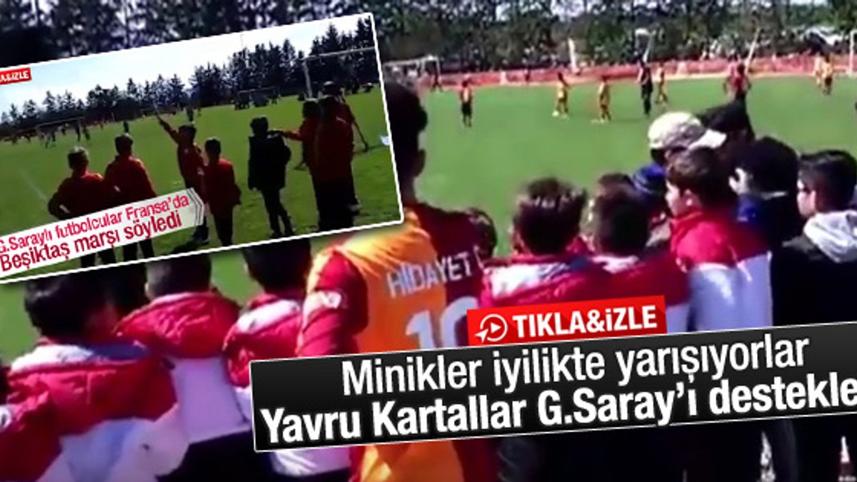 Bu defa Beşiktaşlı minikler Galatasaray'ı desteklediler - İZLE