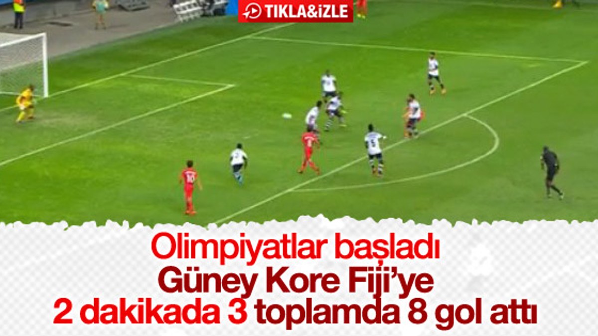 Güney Kore Fiji'ye 2 dakikada 3 gol attı - İZLE