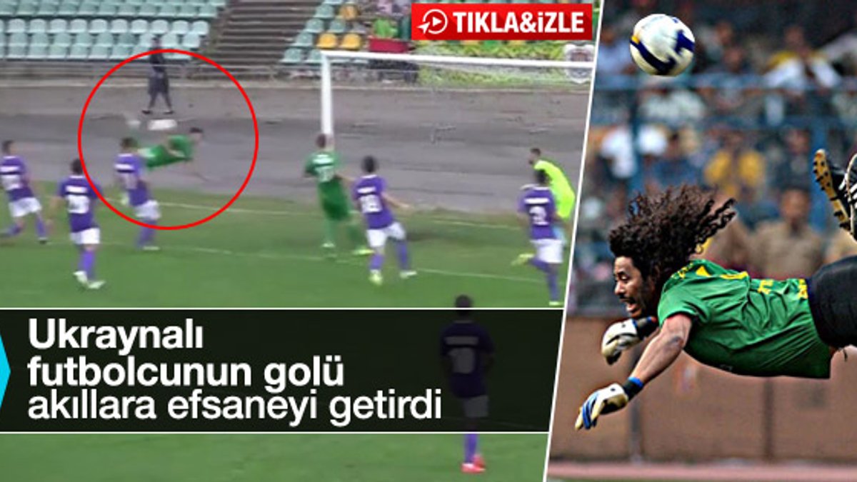 Ukraynalı futbolcu akrep vuruşuyla gol attı - İZLE