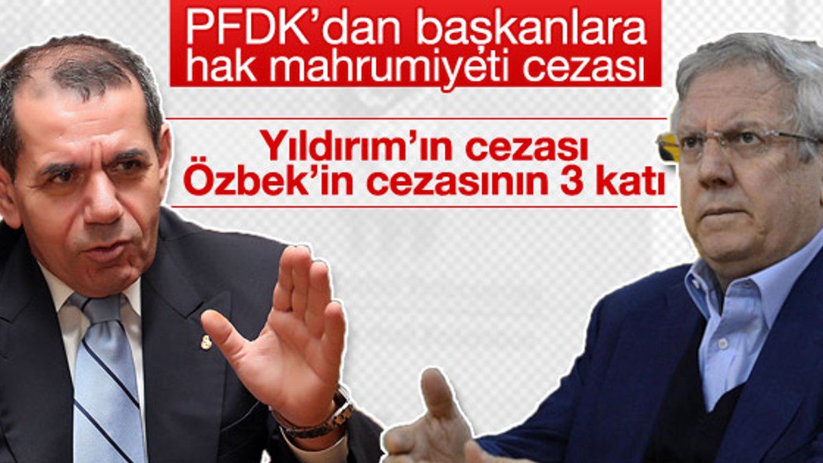 PFDK'dan Yıldırım ve Özbek'e hak mahrumiyeti cezası