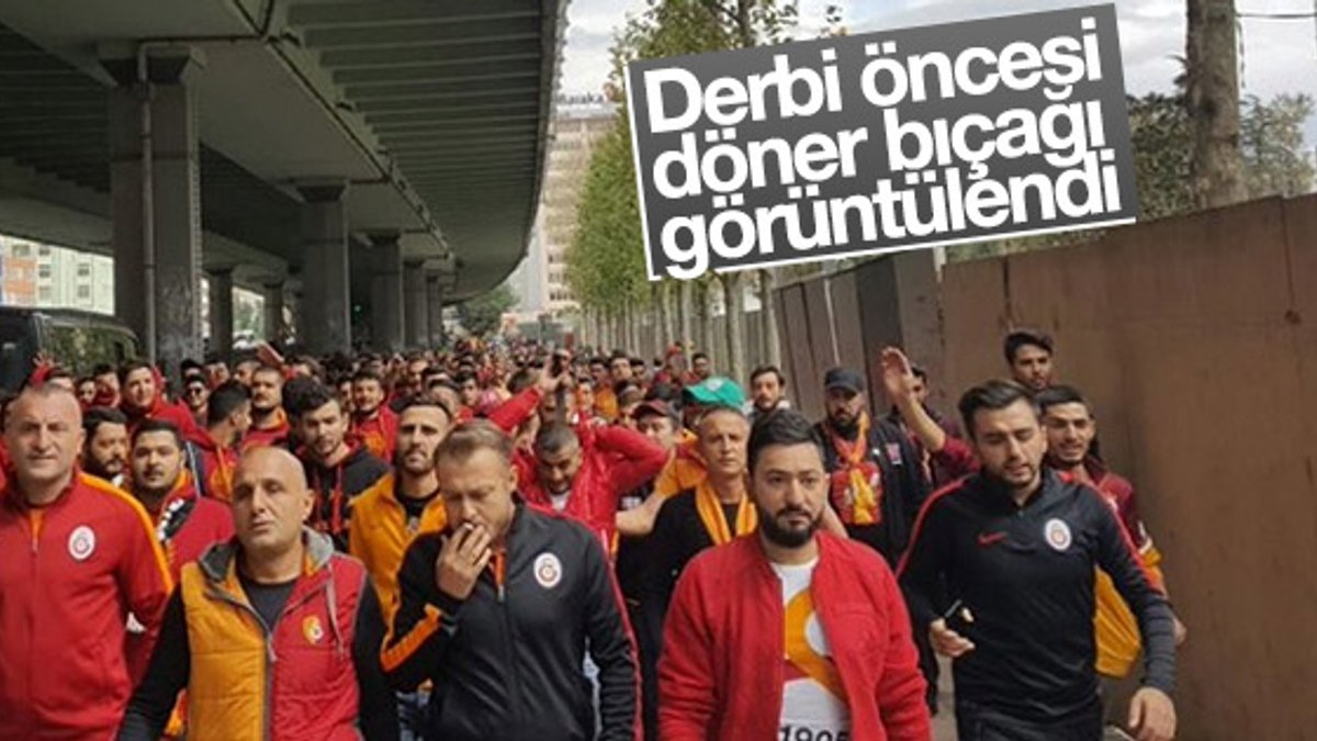 Galatasaraylı taraftar döner bıçağıyla görüntülendi