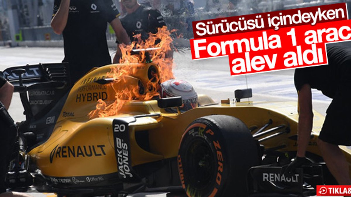 Formula 1 aracı alev aldı - İZLE