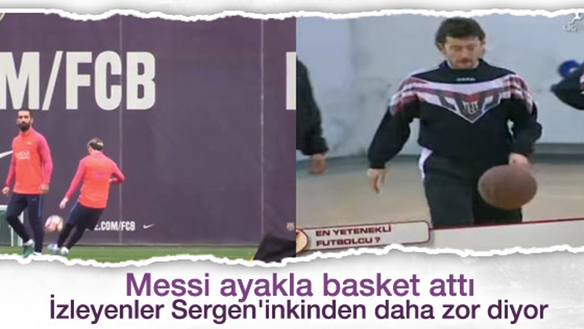 Messi ayakla basket attı - İZLE