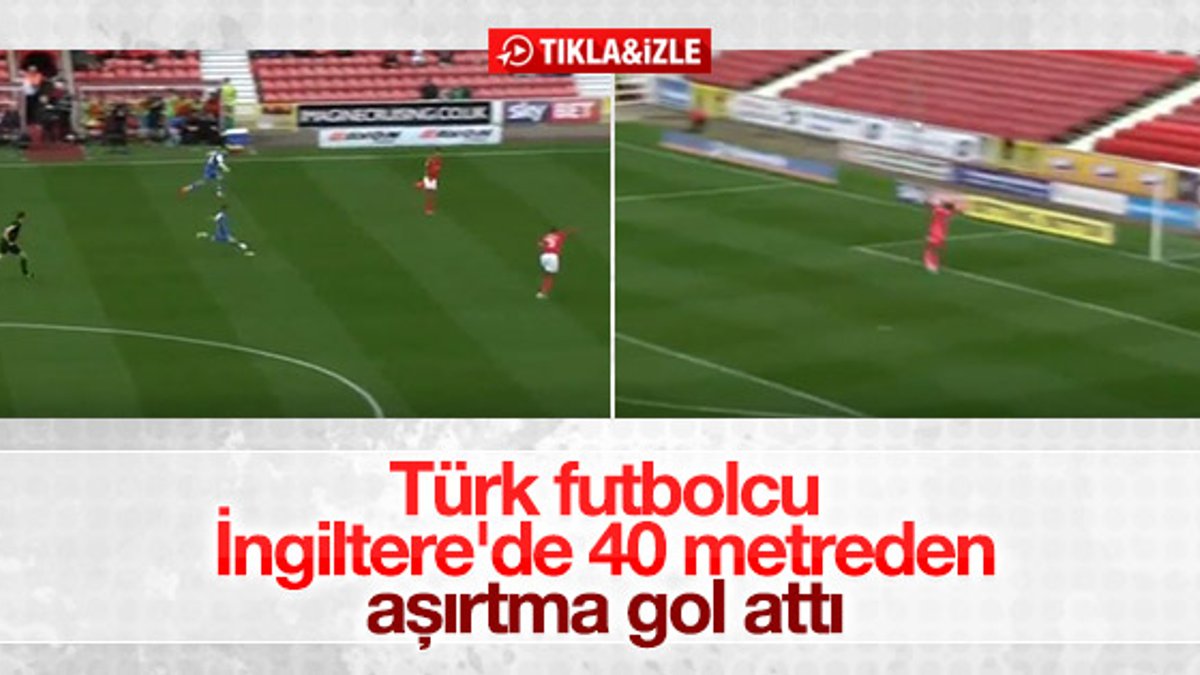 Türk futbolcu İngiltere'de 40 metreden gol attı - İZLE
