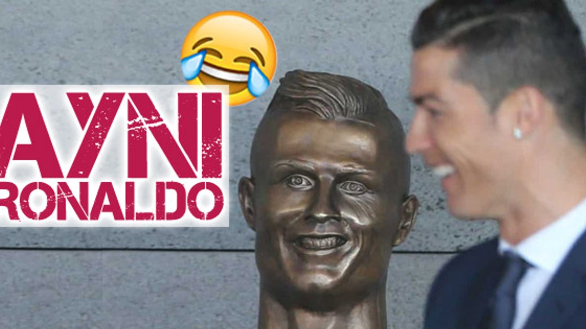 Ronaldo kendisine benzemeyen büstünü görünce şaşırdı