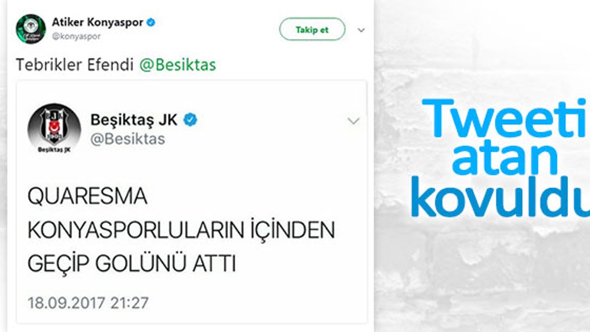 Beşiktaş saygısızca tweet atan personeli kovdu