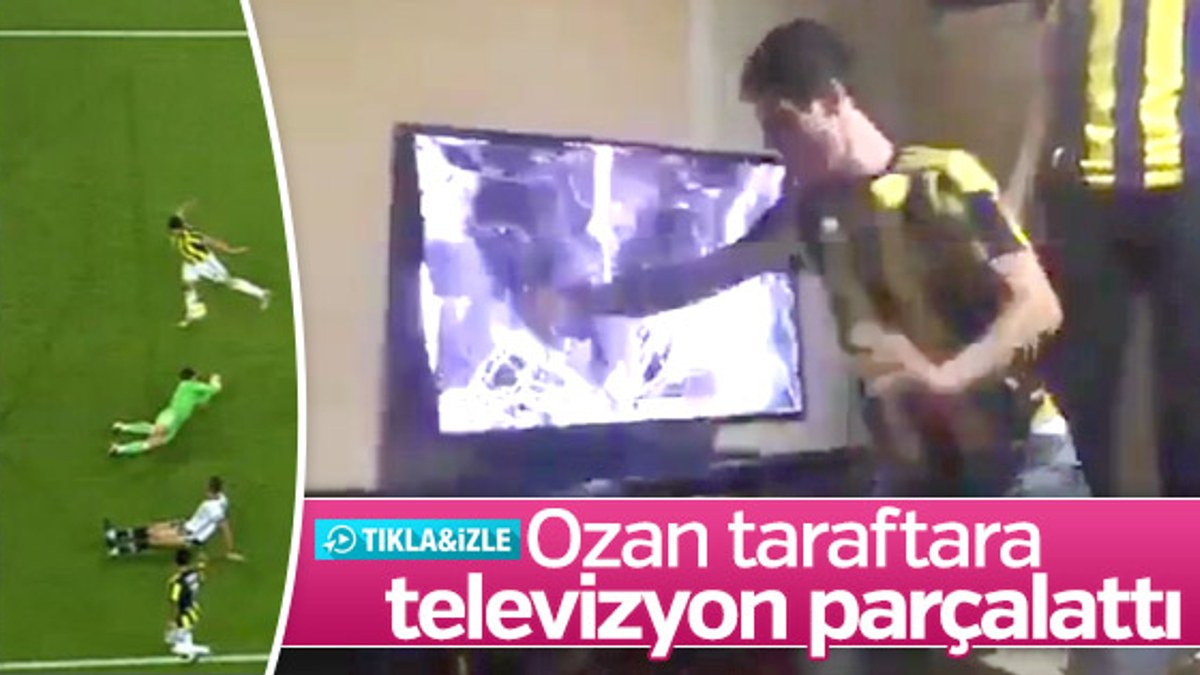 Ozan golü kaçırdı taraftar televizyonu kırdı - İZLE