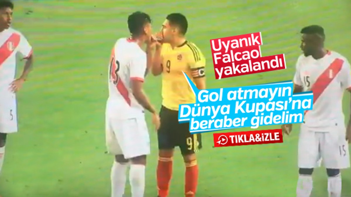 Falcao maç sırasında Perulu futbolcularla anlaştı - İZLE