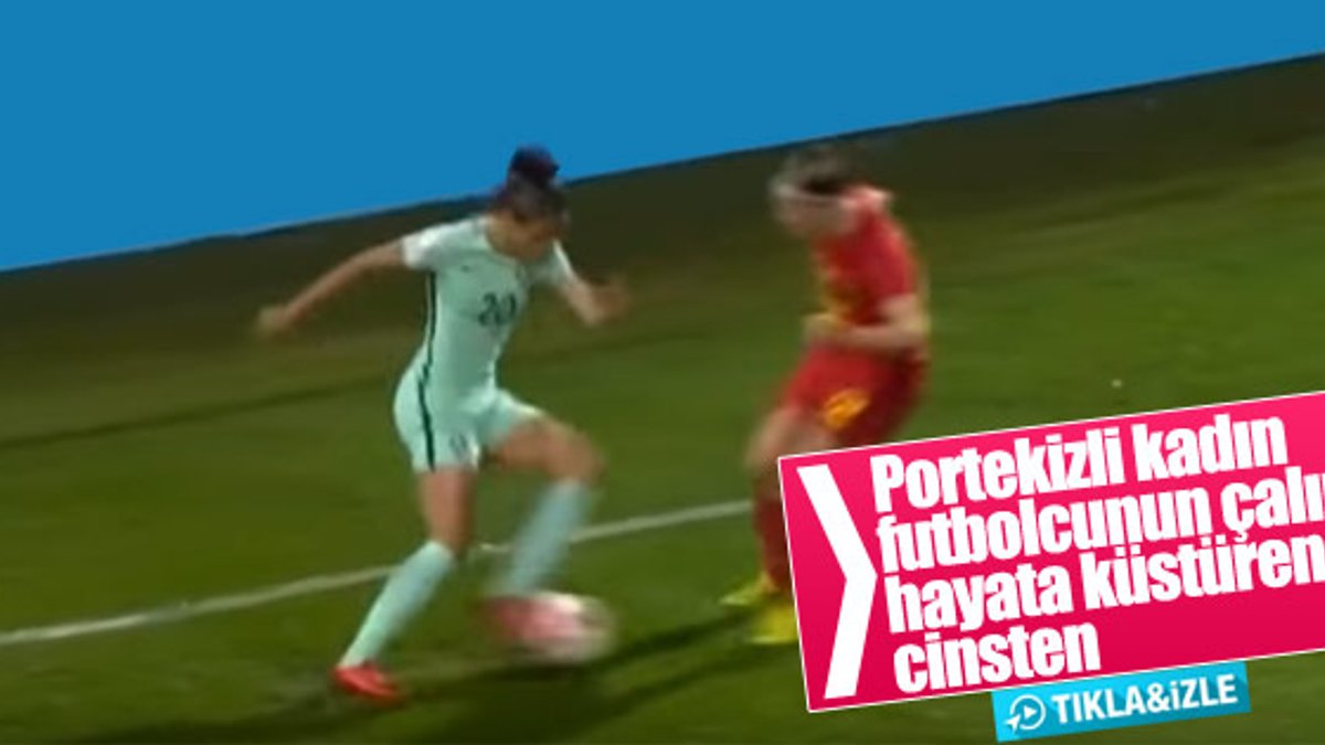 Portekizli kadın futbolcudan hata küstüren çalım