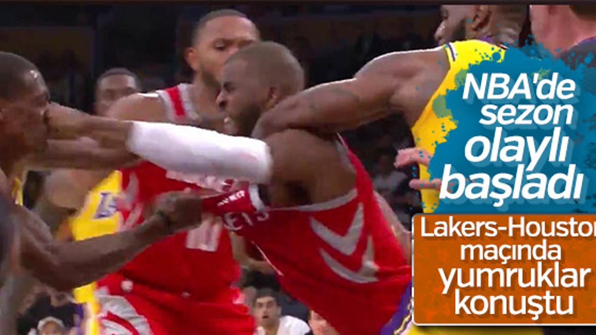 Lakers-Houstan maçında kavga çıktı