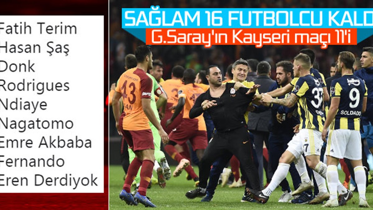 Galatasaray'ın Kayserispor maçı kadrosu