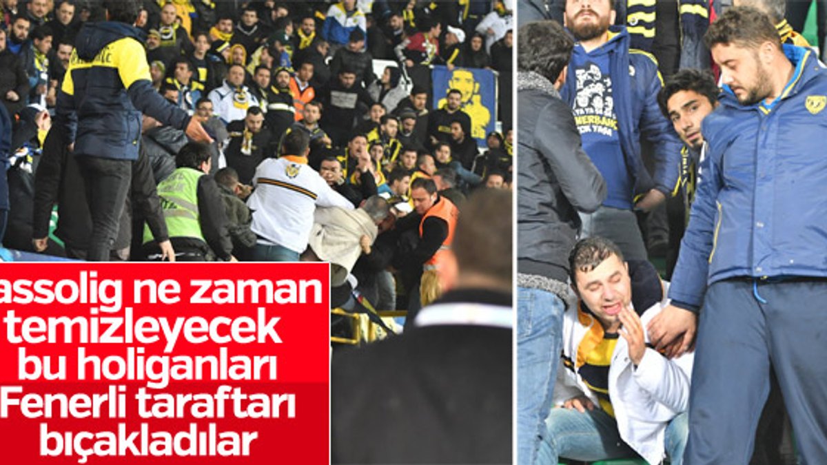Akhisar'da Fenerbahçe tribününde kavga çıktı