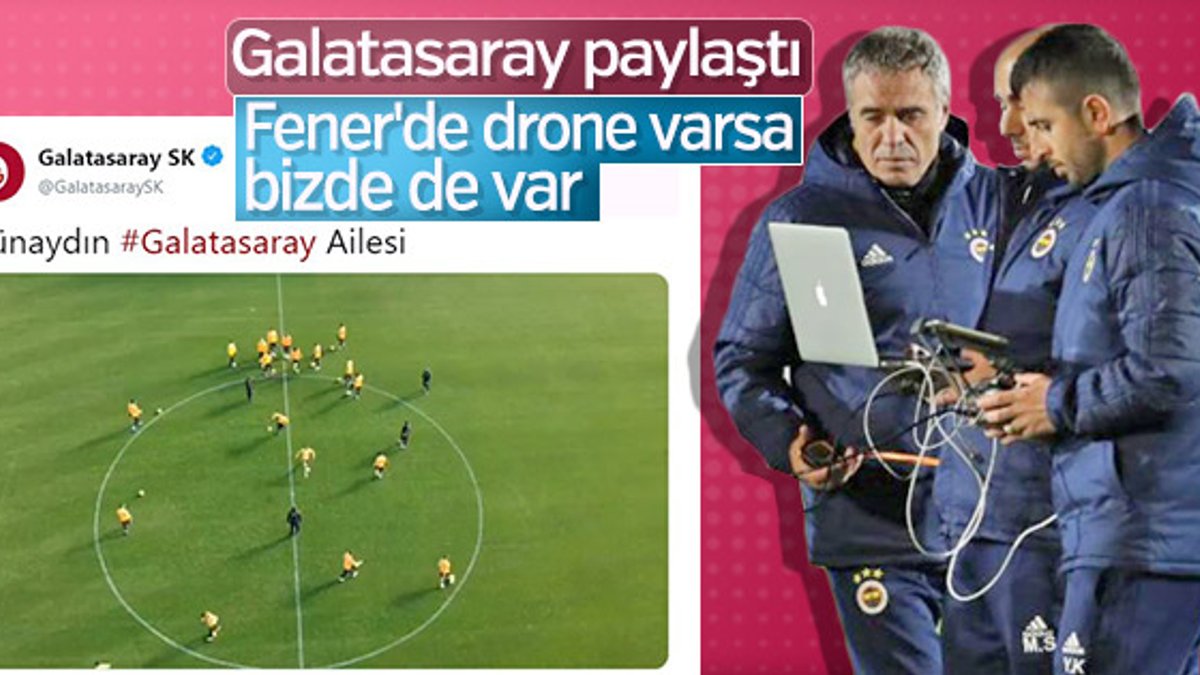 Galatasaray, drone'lu idman görüntülerini paylaştı