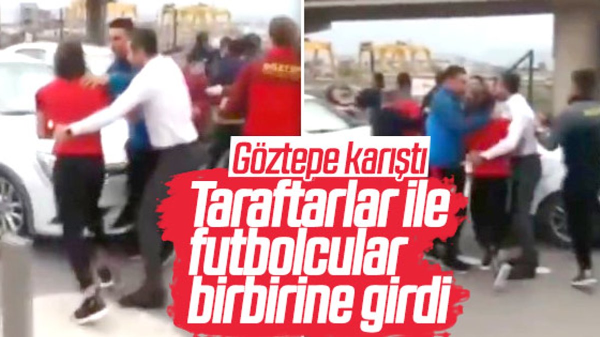 Göztepe'de futbolcular ve taraftar kavga etti
