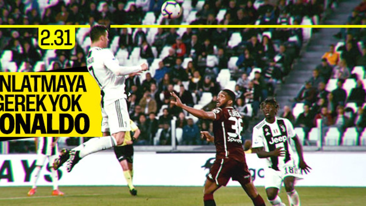 Ronaldo attığı golde 2 buçuk metre yükseldi