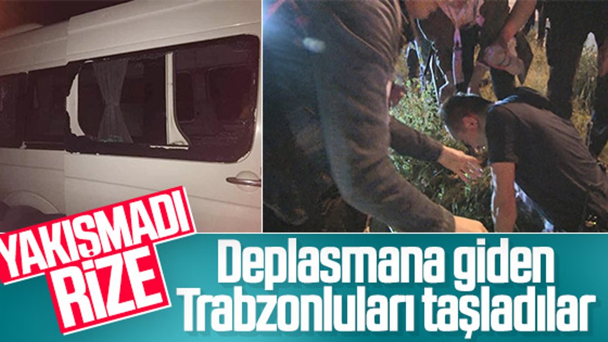 Trabzonspor taraftarına Rize'de taşlı saldırı