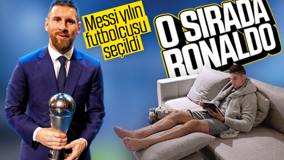 Messi'nin ödül aldığı sırada Ronaldo kitap okuyordu