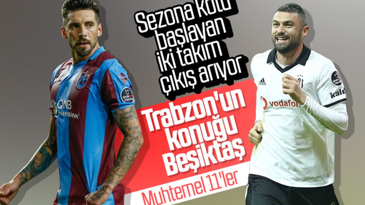 Trabzonspor-Beşiktaş maçının muhtemel 11'leri