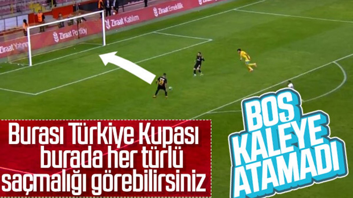 Kayserisporlu futbolcular boş kaleye gol atamadı