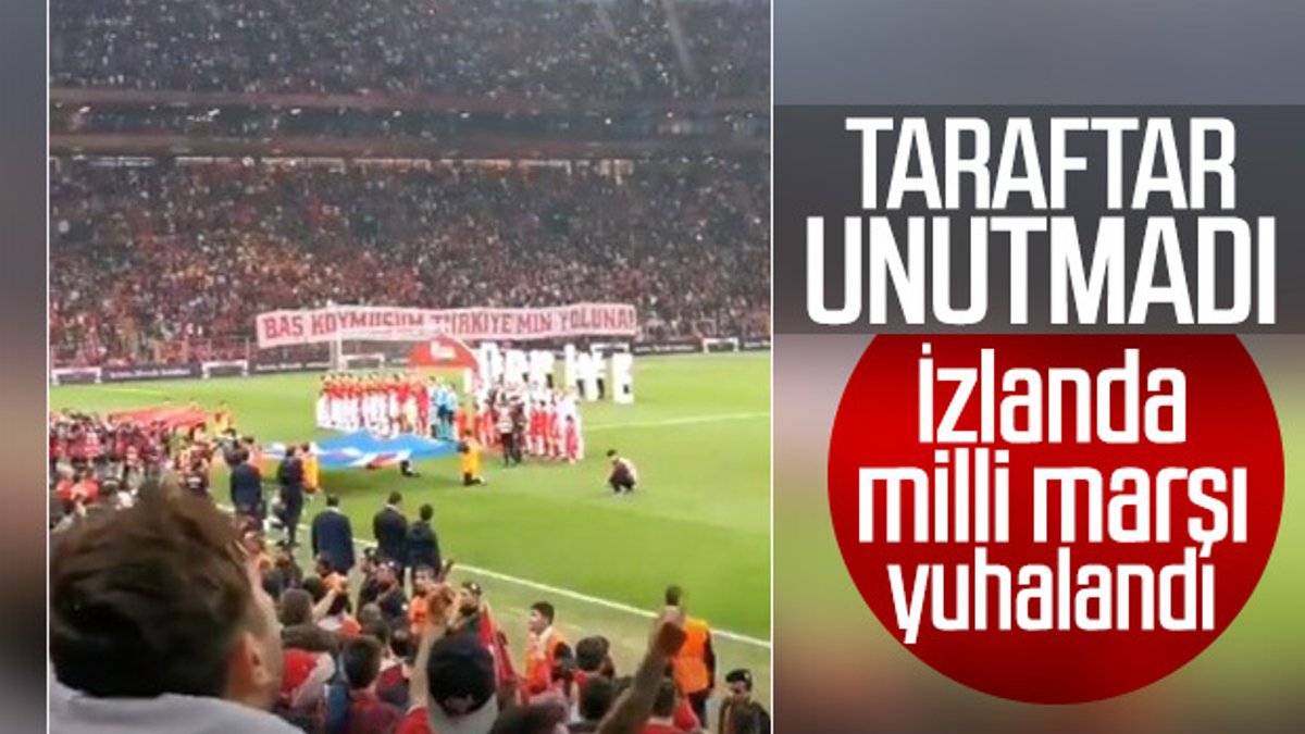 TT Stadı'na gelen taraftarlar İzlanda'yı protesto etti