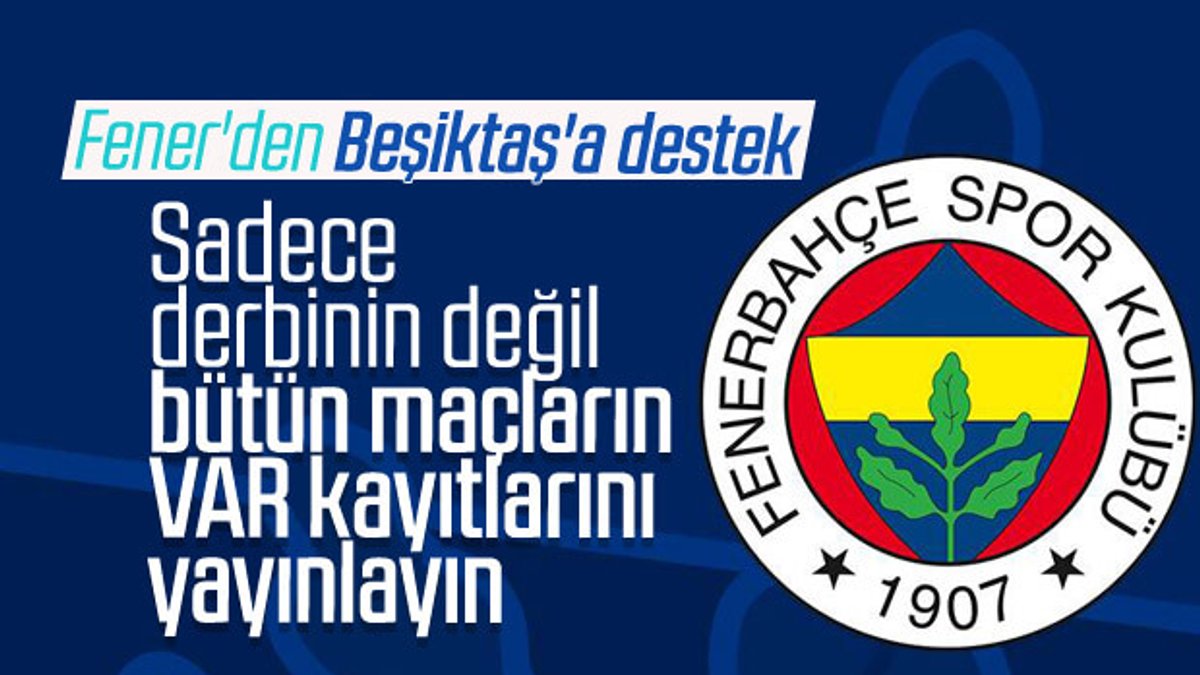 Fenerbahçe'den TFF'ye 'VAR' çağrısı