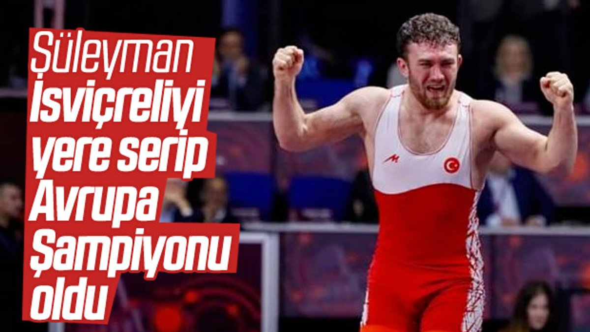 Milli güreşçi Süleyman Karadeniz Avrupa Şampiyonu
