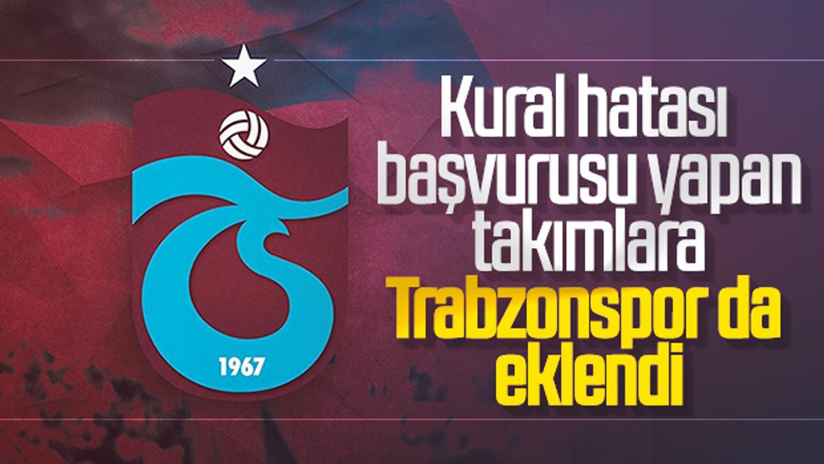 Trabzonspor'dan TFF'ye kural hatası itirazı