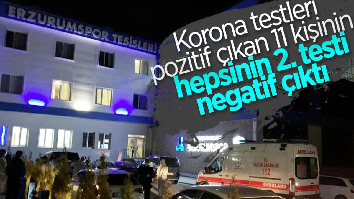 Erzurumspor’da 11 kişinin ikinci testi negatif çıktı