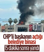 Mersin Büyükşehir Belediyesi'nin açılış töreninden 15 dakika sonra yangın çıktı