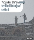 Diyarbakır'da kar yağışını ölümsüzleştirmek için canlarını hiçe saydılar