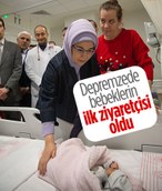 Ankara'da 16 depremzede bebeğin ilk ziyaretçisi Emine Erdoğan oldu