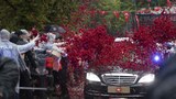 Cumhurbaşkanı Erdoğan çiçeklerle karşılandı