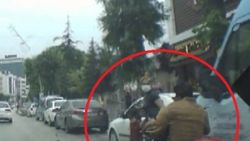 Tokat'ta ezilmekten son anda kurtulan motosikletli