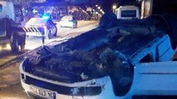 Bodrum'da kavşağa hızlı giren otomobil kaza yaptı