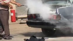 Şanlıurfa'da hava sıcaklığı nedeniyle araç patladı