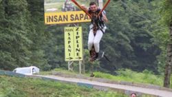 Rize'de adrenalin tutkunlarının yeni gözdesi İnsan Sapanı