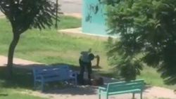 Antalya’da parkta kimliği belirsiz bir kadın darbedildi