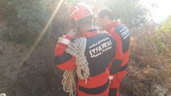 Muğla'da itfaiye ekipleri çukura düşen keçiyi kurtardı
