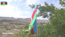 Azerbaycan bayrağı, işgalden kurtarılan Cebrail'de dalgalanıyor