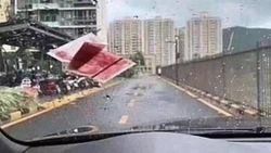 Çin'de yoldan geçenlerin üzerine para yağdırma anı kamerada