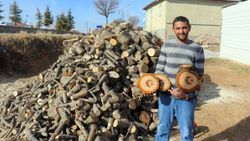 Yozgat'ta kesilen ağacın gövdesinden ay yıldız figürü çıktı