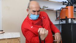Çankırı'da engelli milli bilek güreşçisi Şaban Mazak, engel tanımıyor