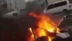 Avcılar'da yanarak kayan araç kamerada