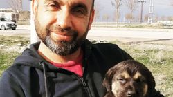 Konya'da köpek beslemeye giderken, kafası sıkışan yavruyu kurtardı