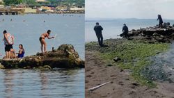 Edremit Körfezi'nde deniz suyu çekildi