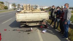 Antalya'da motor sürücüsünün öldüğü feci kaza kamerada