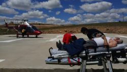 Kayseri’de şoka giren adam, hava ambulansı ile hastaneye kaldırıldı