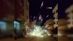 Arnavutköy'de yanlış yerleştirilen havai fişek sokakta patladı
